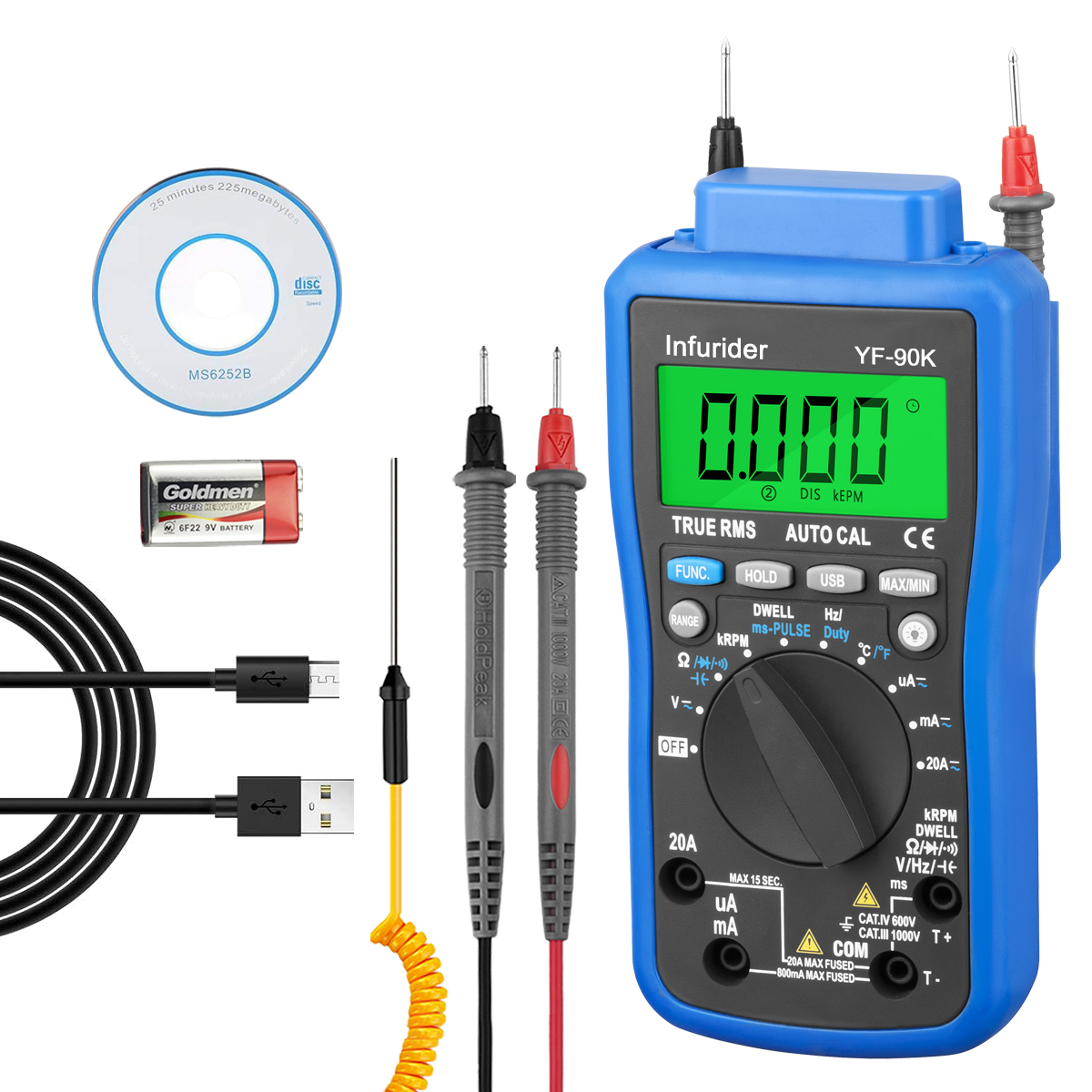 Logic Analyzer Usb - HoldPeak HP-90K Analizzatore motore Tester Gamma